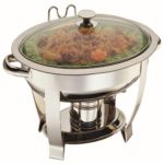 OVAL CHAFING DISH 47X40X31CM MEDIUM GLASS COVER S/S